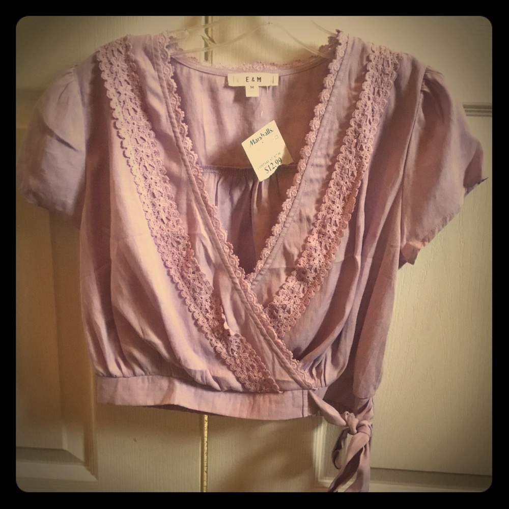 E&M Lavender Wrap, Cropped Top *NWT*